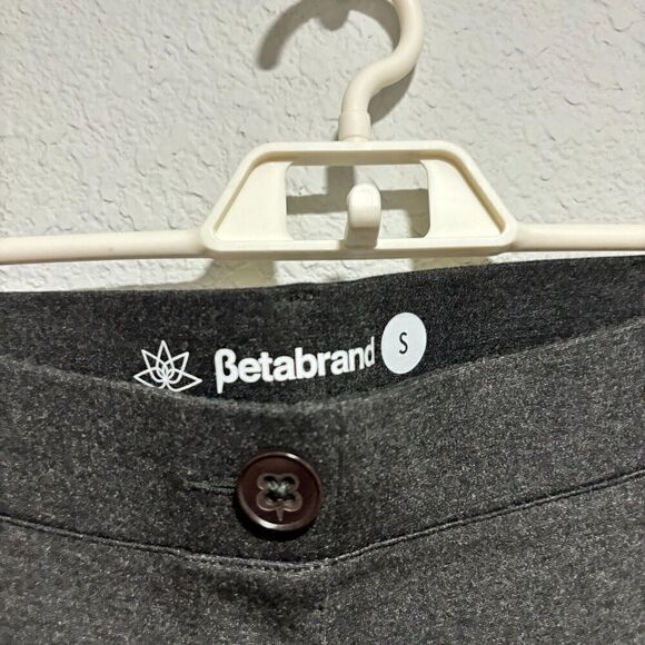 Betabrand Womens Classic Flared Leg Chino Pants Small Gray Mid Rise Stretch - Picture 3 of 9